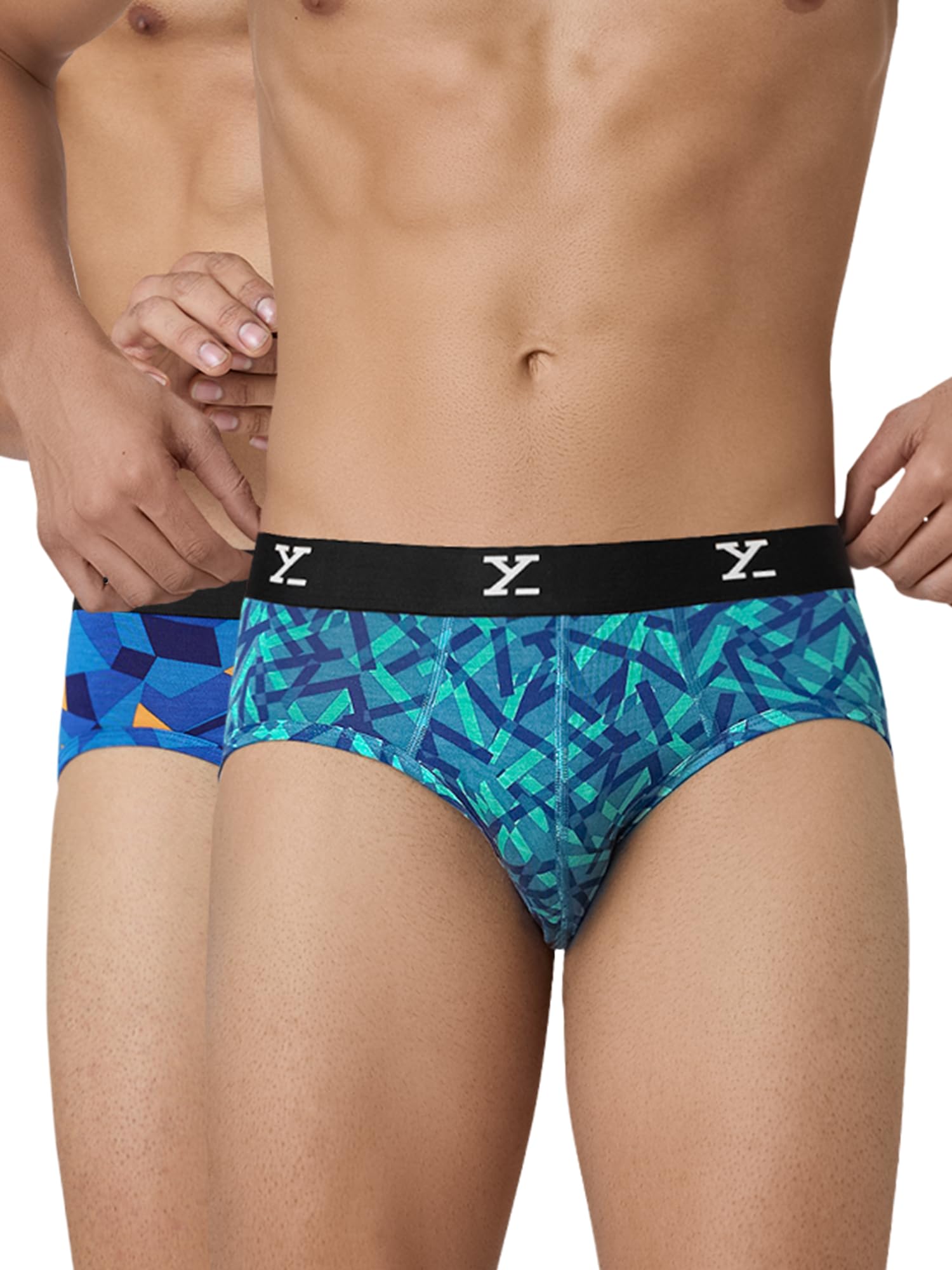 xyxx Men's Shuffle Micromodal Regular Fit Printed Antimicrobial Briefs with No Marks Waistband (Pack of 2)-picture-24