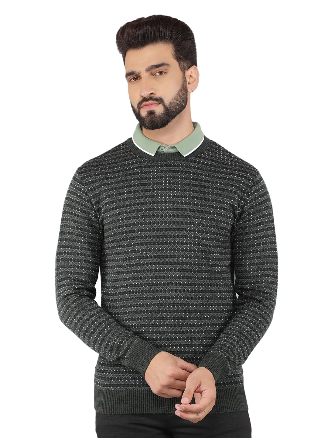 crimsoune club Men's Green Printed Sweater-picture-44