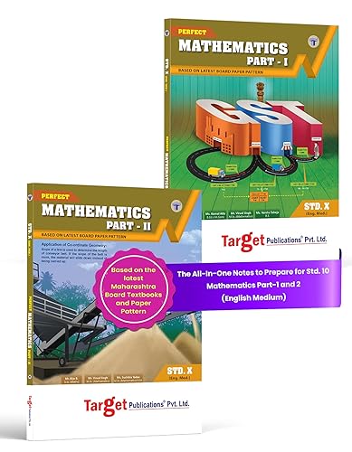 Std-10 Mathematics (Perfect) | Std 10 Maths Part 1 &amp; 2 Books | English And Semi English Medium | Includes MCQs And Model Question Paper For Practice | Based On SSC New Syllabus | Pack Of 2 Books