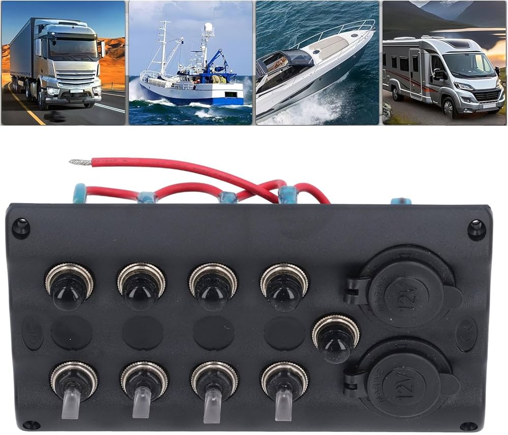 Gang スイッチ　コントロールパネル セット Amazon.co.jp: 配線済みスイッチパネル、4 ギャングスイッチ