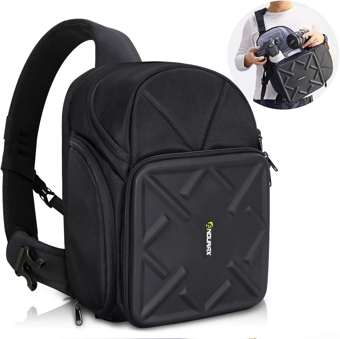 Endurax Sling Camera Bag Backpack for DSLR Camera with Customizable Dividers for Long Lens and Waterproof for Canon Nikon Sony Pentax