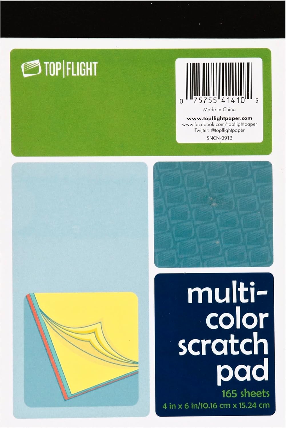 Top Flight Scratch Pads, 4 x 6 Inches, MultiColored Paper
