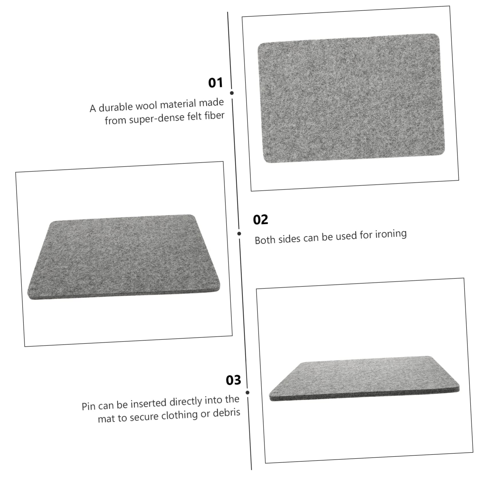 Tragbare Bügelmatte aus Wolle 12x18 Zoll Hitzebeständig