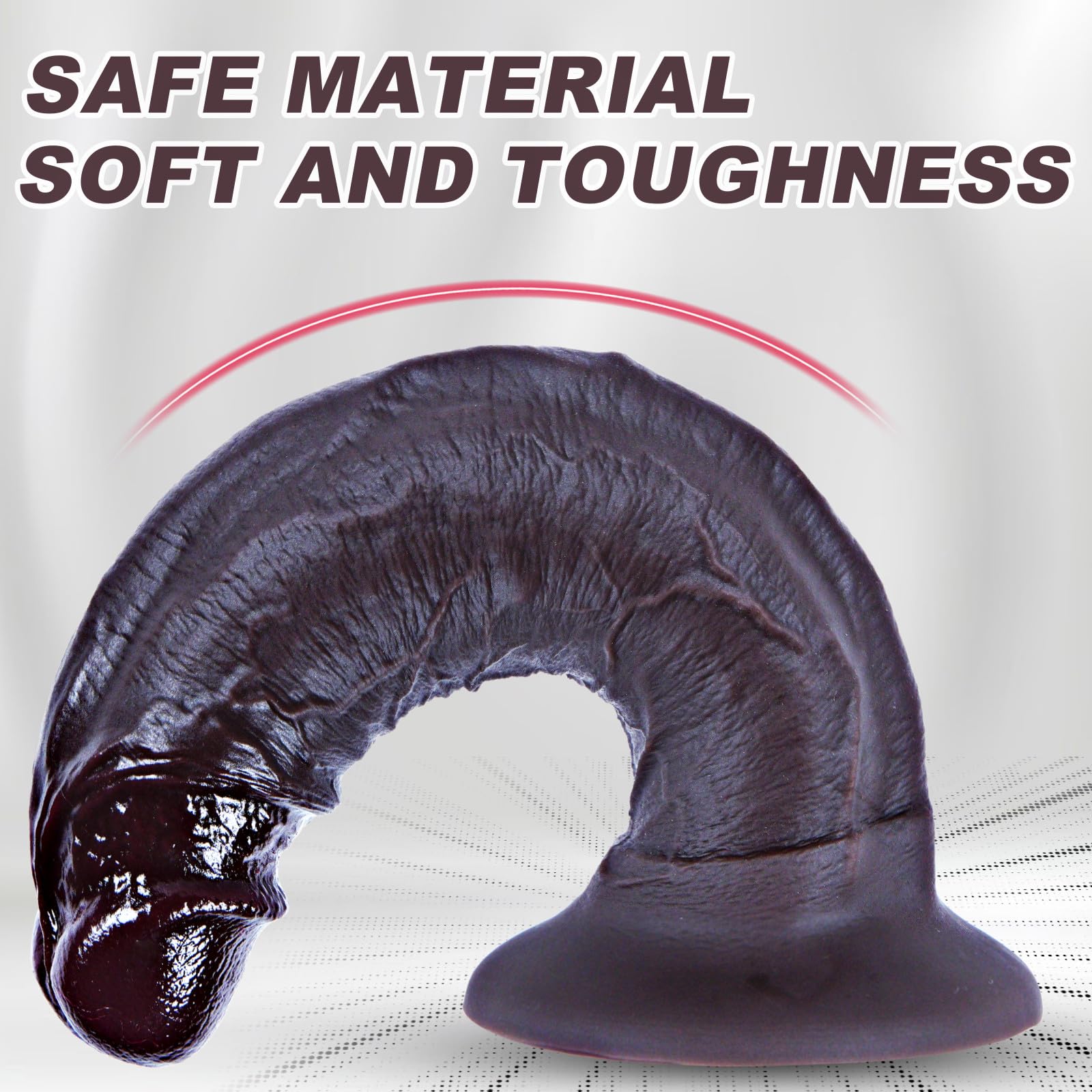 Dildo gigante extra spesso in silicone a doppia densità con ventosa da 6,2 cm di diametro, enorme dildo realistico nero da 27 cm, dildo extra large per uso vaginale e anale, per utenti esperti