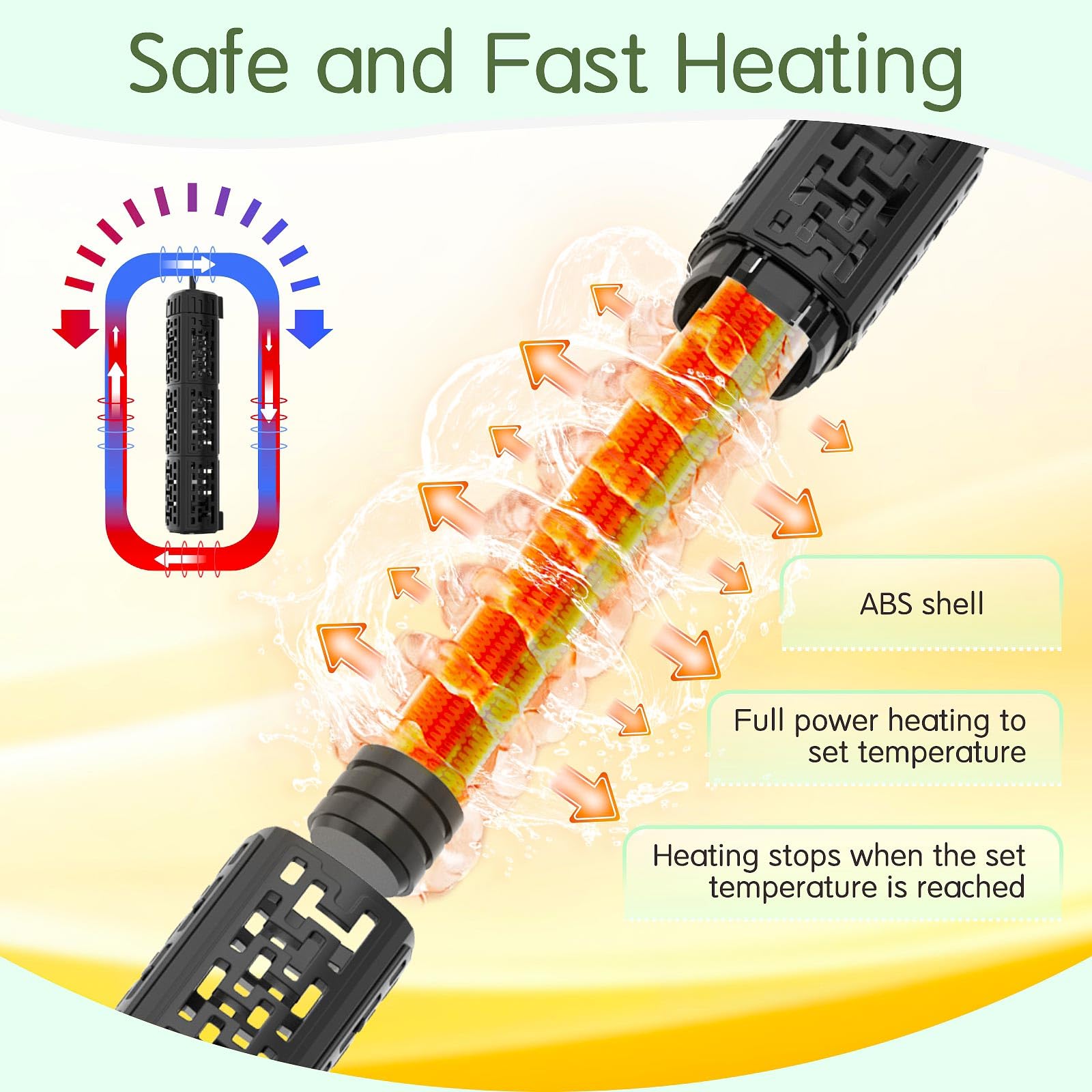 AQQA Aquarium Heater, 800w Fish Tank Heater with 59-93°F External Controller, Rapid Heating - Image 3