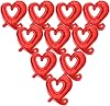 Soochat Red Heart Balloons, Heart Shape Foil Mylar Helium Balloon for Valentines Day Wedding Party Decorations 10 Pcs