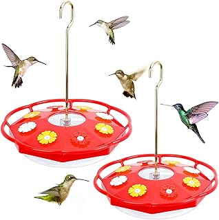 Paidiem 2 PCS Hummingbird Feeder for Outdoor Hanging, Leak-Proof, Easy to Clean and Refill, Saucer Humming Feeder for Hummer Birds, Including Hanging Hook for Outdoors Hanging Yard Garden Decoration