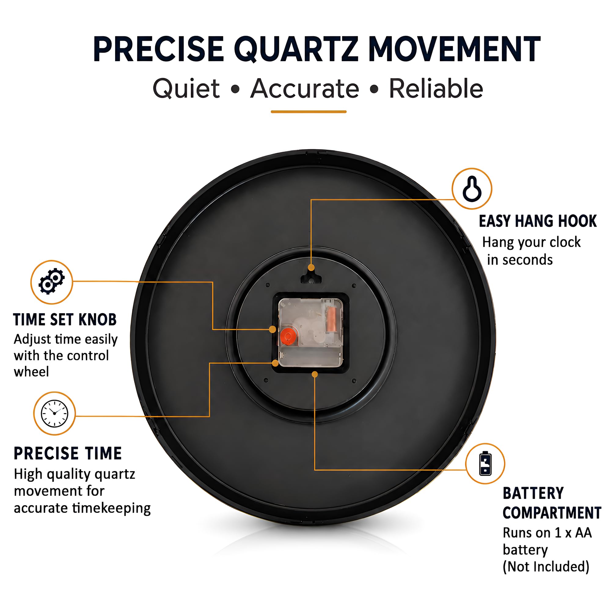 Auromin Stylish Wall Clock - Modern Design -5