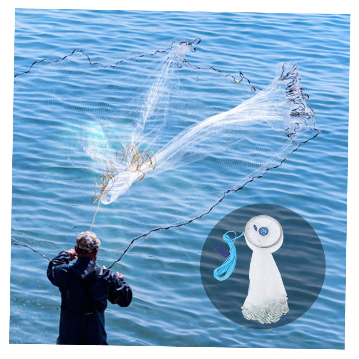 Happyyami 3 Guadini Da Pesca Pieghevoli Con Esche Rete Da Pesca In Rete Stile Americano