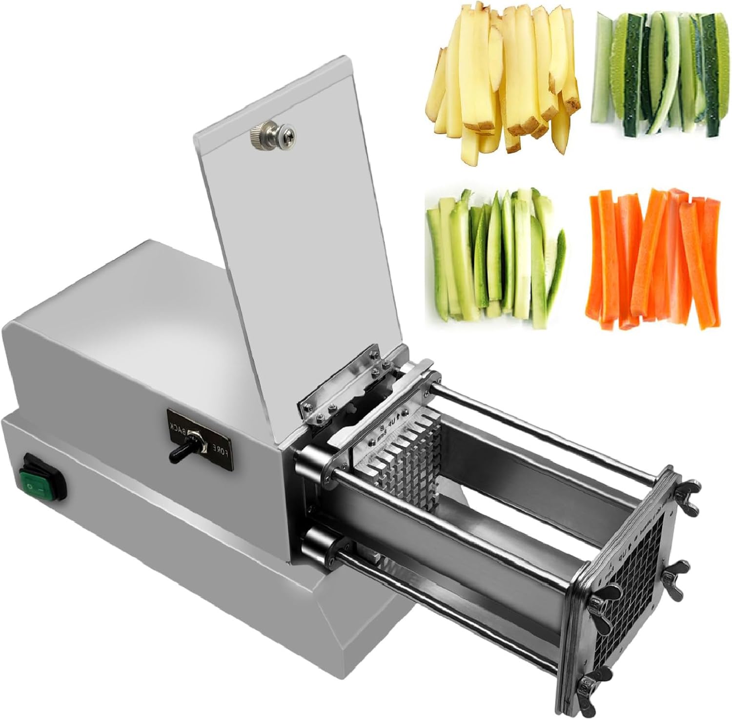 Automatic-Potato-Cutter-Machine,-Commercial-French-Fry-Maker-Cutter-Household-with-1/3-Inch-Stainless-Steel-Blades-for-Cucumbers,-Carrots