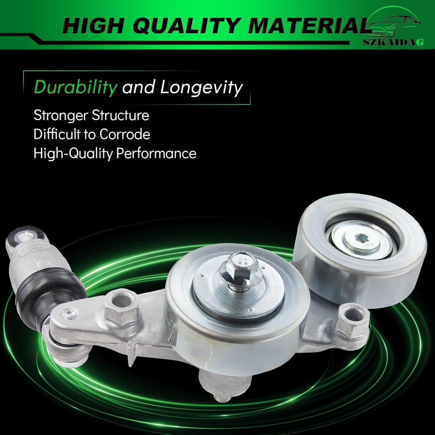 Belt Tensioner Assembly with Pulley ONLY FIT V6 for:-Honda Accord 2008-2010, Accord Crosstour 2010, Odyssey 2005-2010, Pilot 2006 2007 2008 2009 2010 2011 3.5L V6 ReplaceOE# 39092 31170R70A01