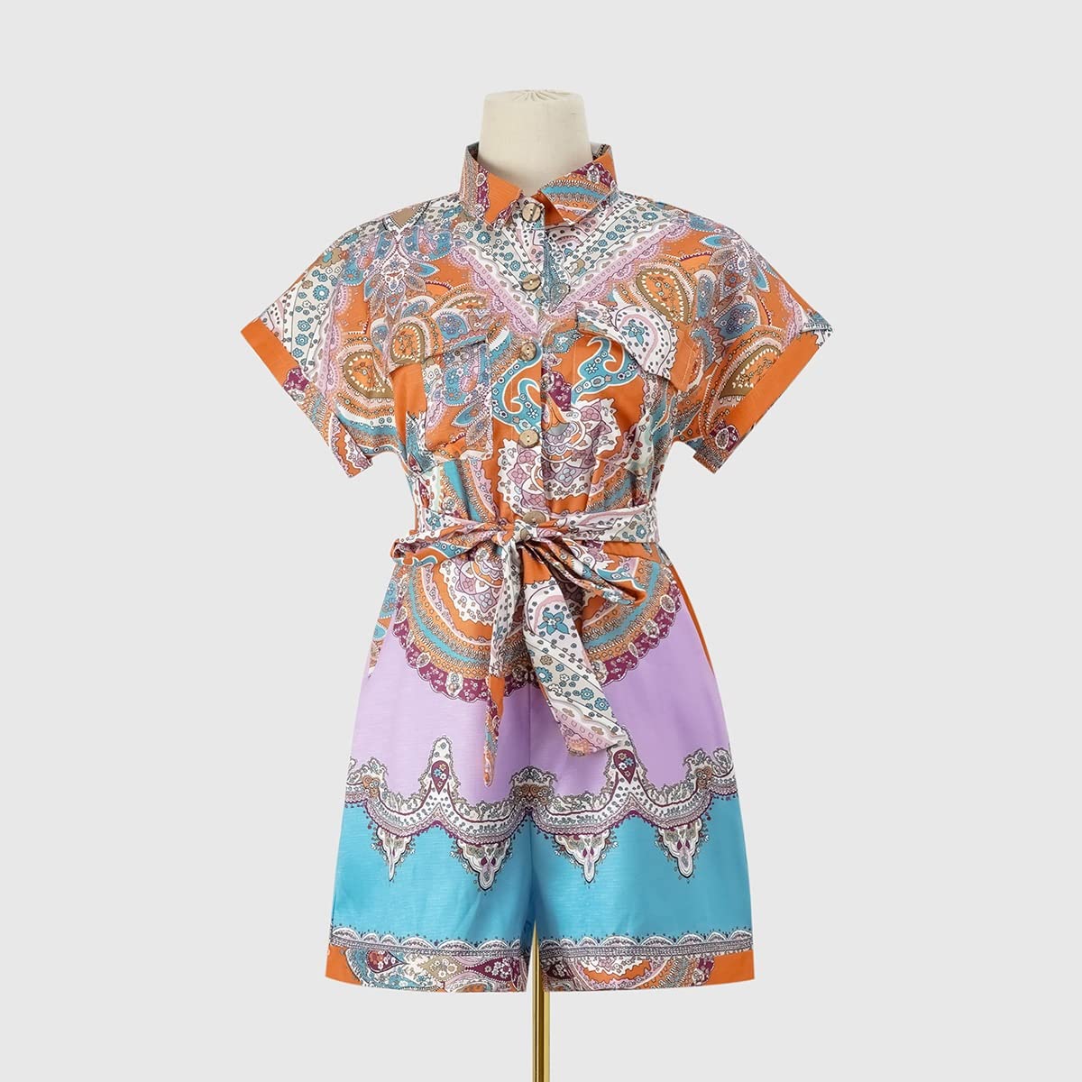 2023 Tuta Boho Estiva Da Donna Jumpsuit A Maniche Corte Romper Pantaloni Corti A Gamba Larga A Vita Alta Abbigliamento Da Festa In Spiaggia