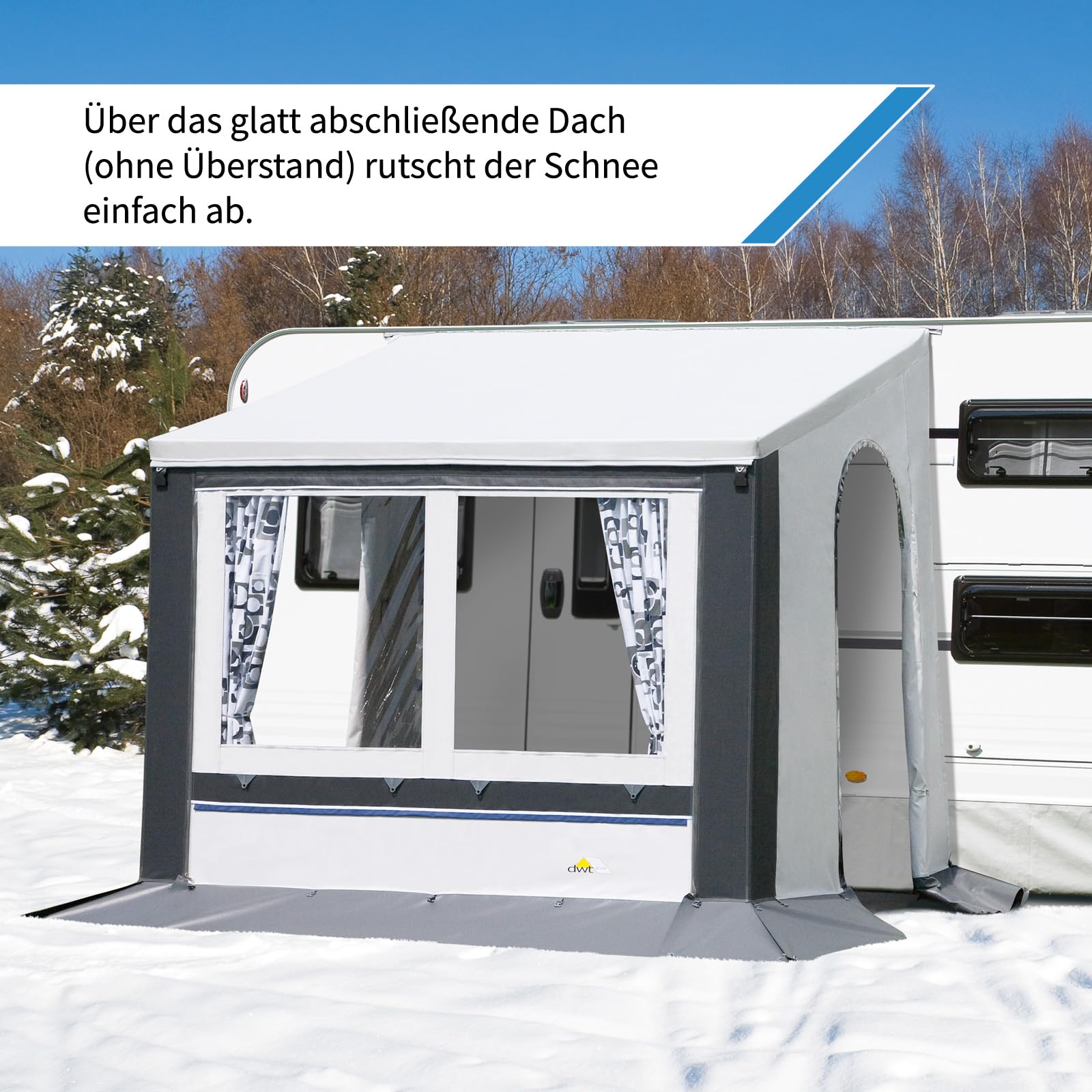 DWT Cortina III 28 Stahl Grau Teilzelt Caravan Winterzelt Wohnwagen Vorzelt