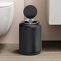 Vista 1 de URALFA - Cubo de basura con sensor de movimiento y tapa, 3 galones / 11 L, cubo de basura automático para baño, cubo de basura sin contacto, cubo