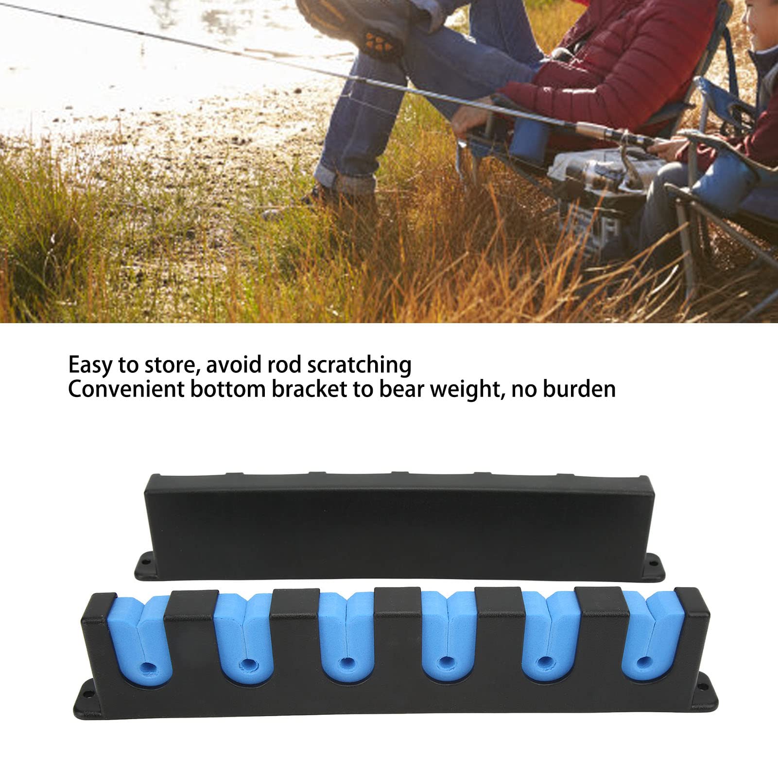 4 Supports Muraux Pour Cannes à Pêche – Avec Mousse EVA – Rangement Horizontal Garage