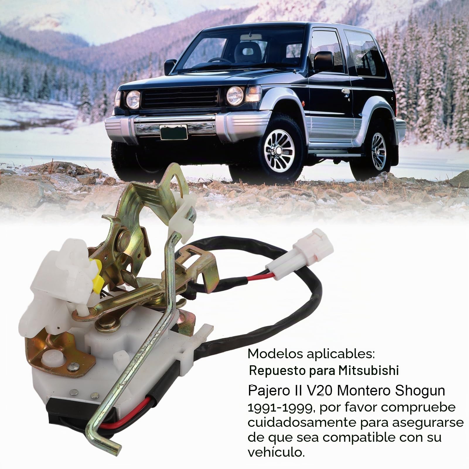 Cerradura de Puerta Trasera, Alta Durabilidad, Estable y Confiable, Ajuste Perfecto, Reemplazo para Pajero II V20 Montero Shogun 1991-1999, Hecha de ABS, Metal