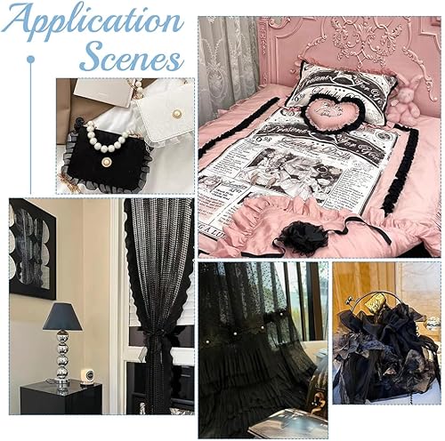 Miniatura 10 de PH PandaHall 7 yardas de tela de tul de organza retro para árbol de Navidad, vestido de boda, maquillaje, espectáculo, disfraz, cortina, mantel para