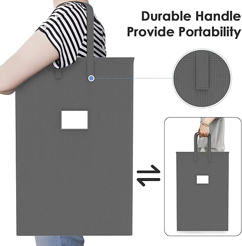 Miniatura 4 de Cesta de lavandería grande de 75 litros con asas cesta de ropa sucia para dormitorio impermeable cesta de lavandería alta independiente impermeable