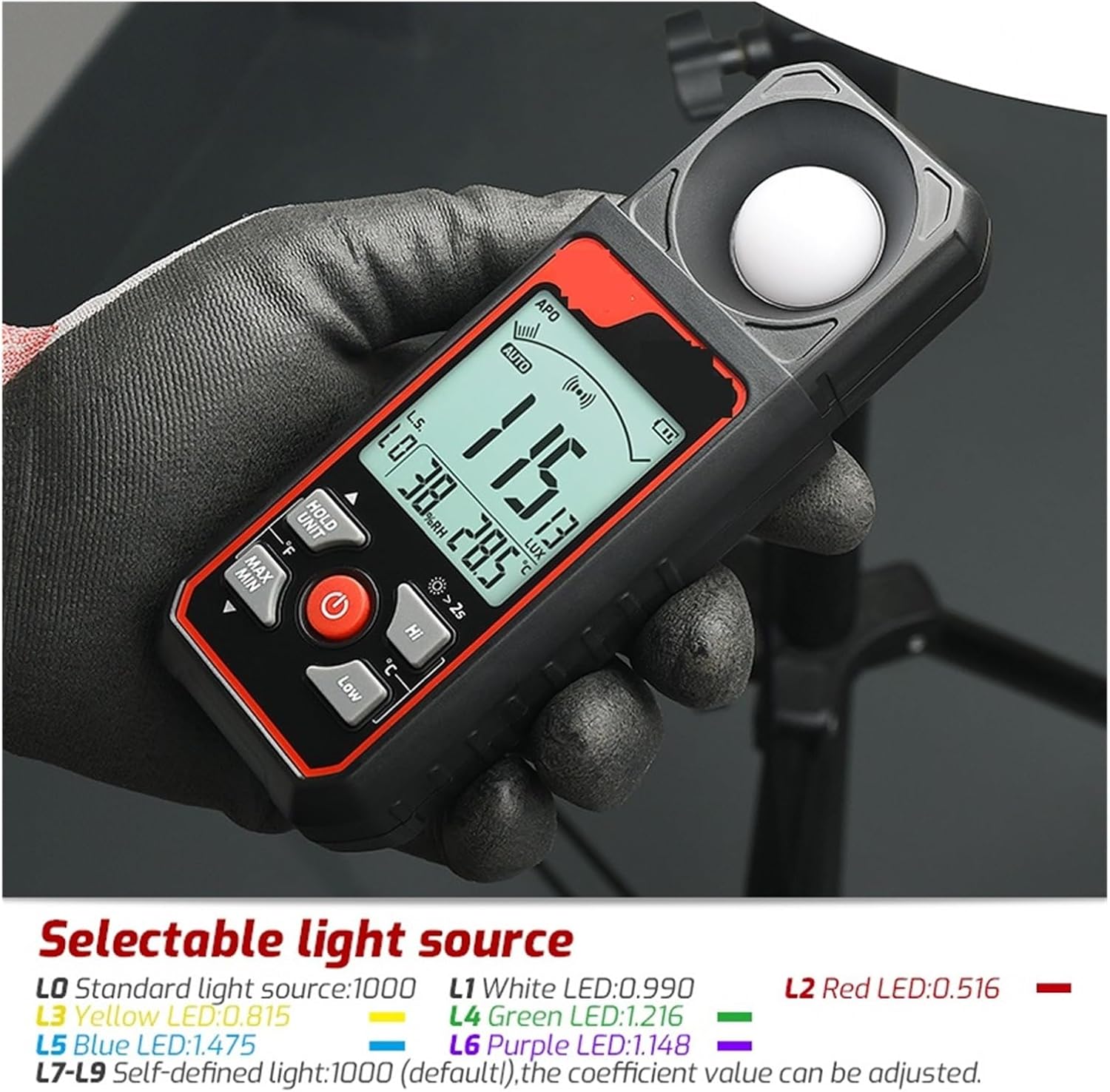 Photographic Light Meters Didital Light Meter Photography Luxmeter 300000LUX Illuminometer Lx/FC Measure Photometer Enviromental Tester for Plants Aquarium Light Tester