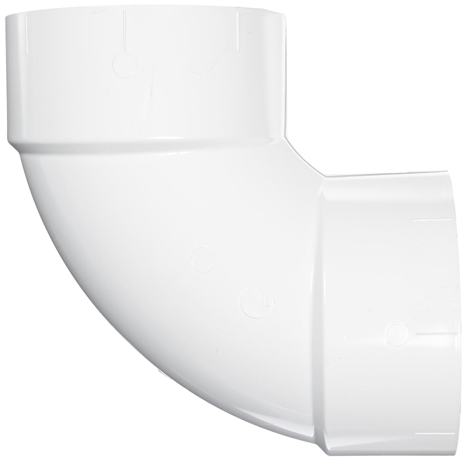 Spears P300 Series PVC DWV Pipe Fitting, 1/4 Bend, Elbow, 8" Hub