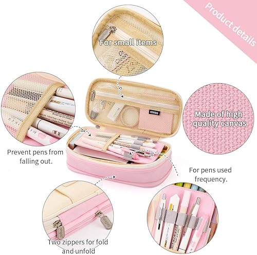 Vista 51 de EASTHILL - Estuche de gran capacidad para oficina, universidad, escuela, almacenamiento grande, bolsa de alta capacidad, organizador de caja azul