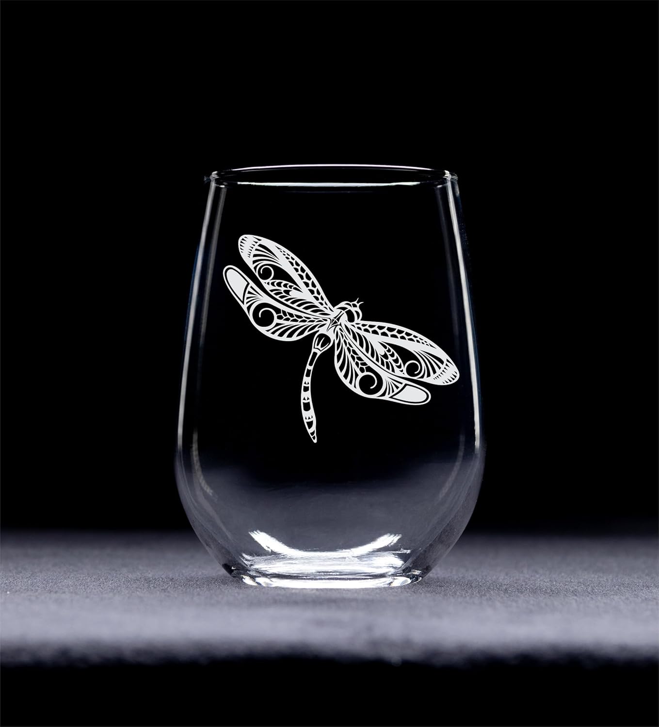 C M Dragonfly Stemless Wine Glass, 17 oz - Dragonfly Themed Gift for Men and Women - Image 2