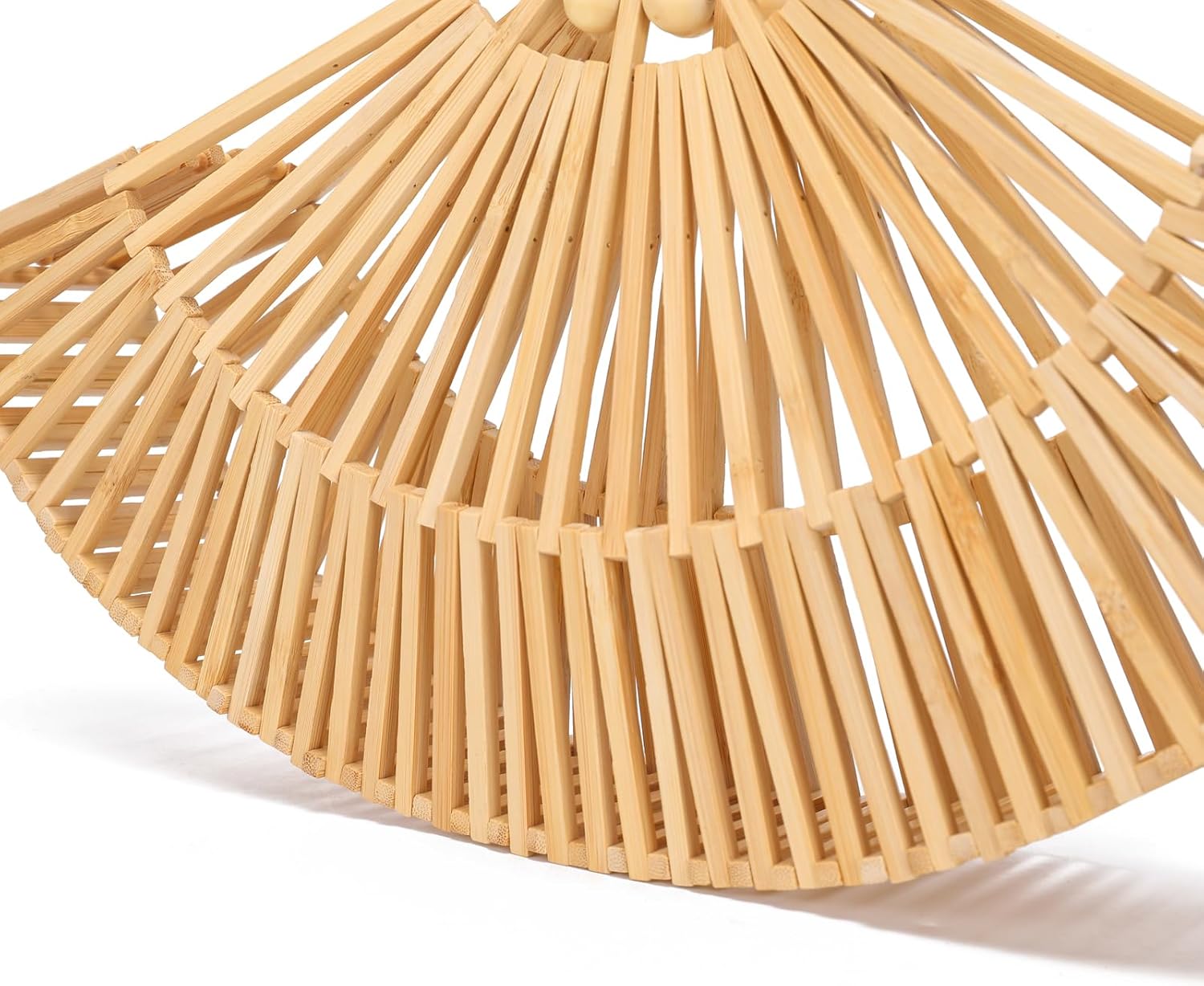 Bamboo Purses for Women Natural Bamboo Acrylic Handle Clutch Small Tote Elegant Evening Bag for Vacation Wedding Travel