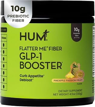 HUM Flatter Me Fiber Pineapple Passion Fruit Fiber Powder, 10 Servings
