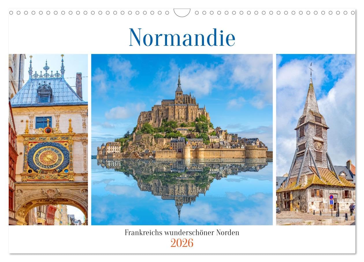 Normandy - France's beautiful north UK-Version (Wall Calendar 2026 DIN A3 Landscape), CALVENDO 12 Month Wall Calendar