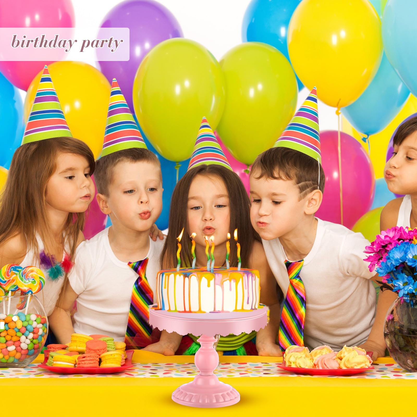 Amazon｜Dandat ピンクケーキスタンド ラウンドデザートスタンド6点