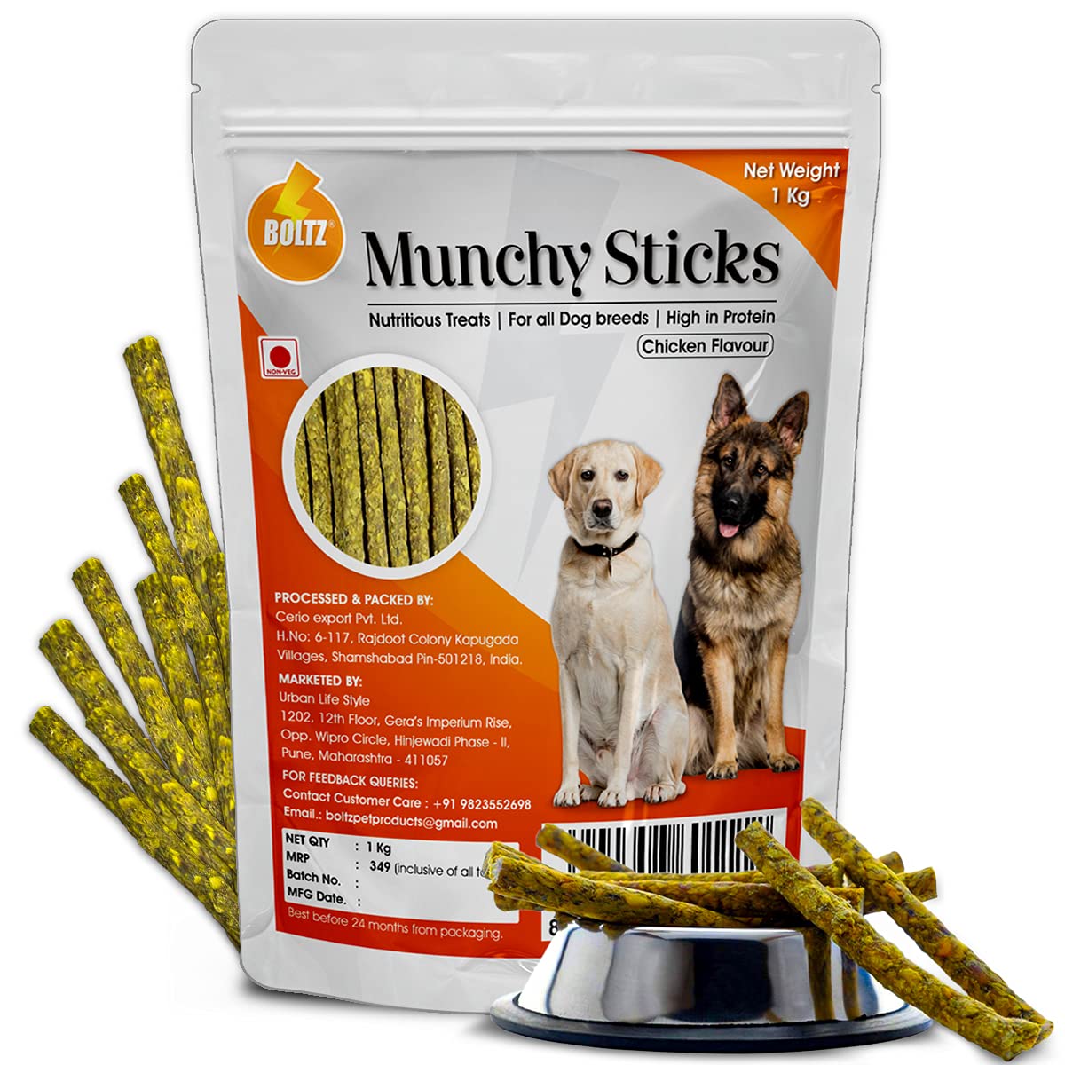 Buy Boltz Dog Chew Sticks Munchy Stick Mix Flavors 1 Kg for y Teeth