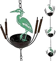 Vista 13 de Things2Die4 Cadena de lluvia de metal de 80 pulgadas con 6 discos celestiales de luna creciente y sol, acabado de bronce, alternativa decorativa