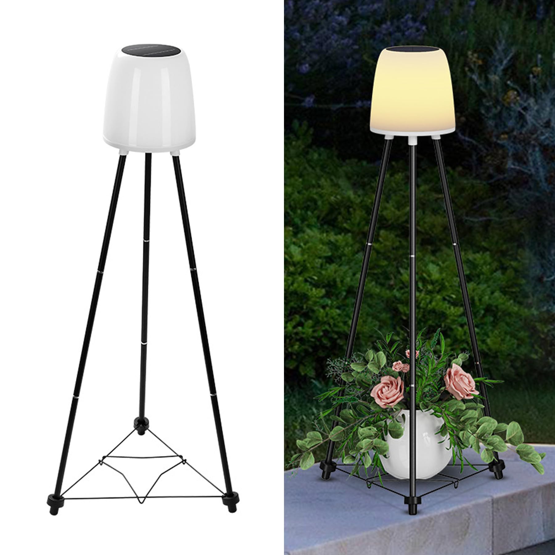 Lampada Da Terra Solare Con Treppiede - Luce Dimmerabile RGB Per Esterni E Giardino - Foto 12