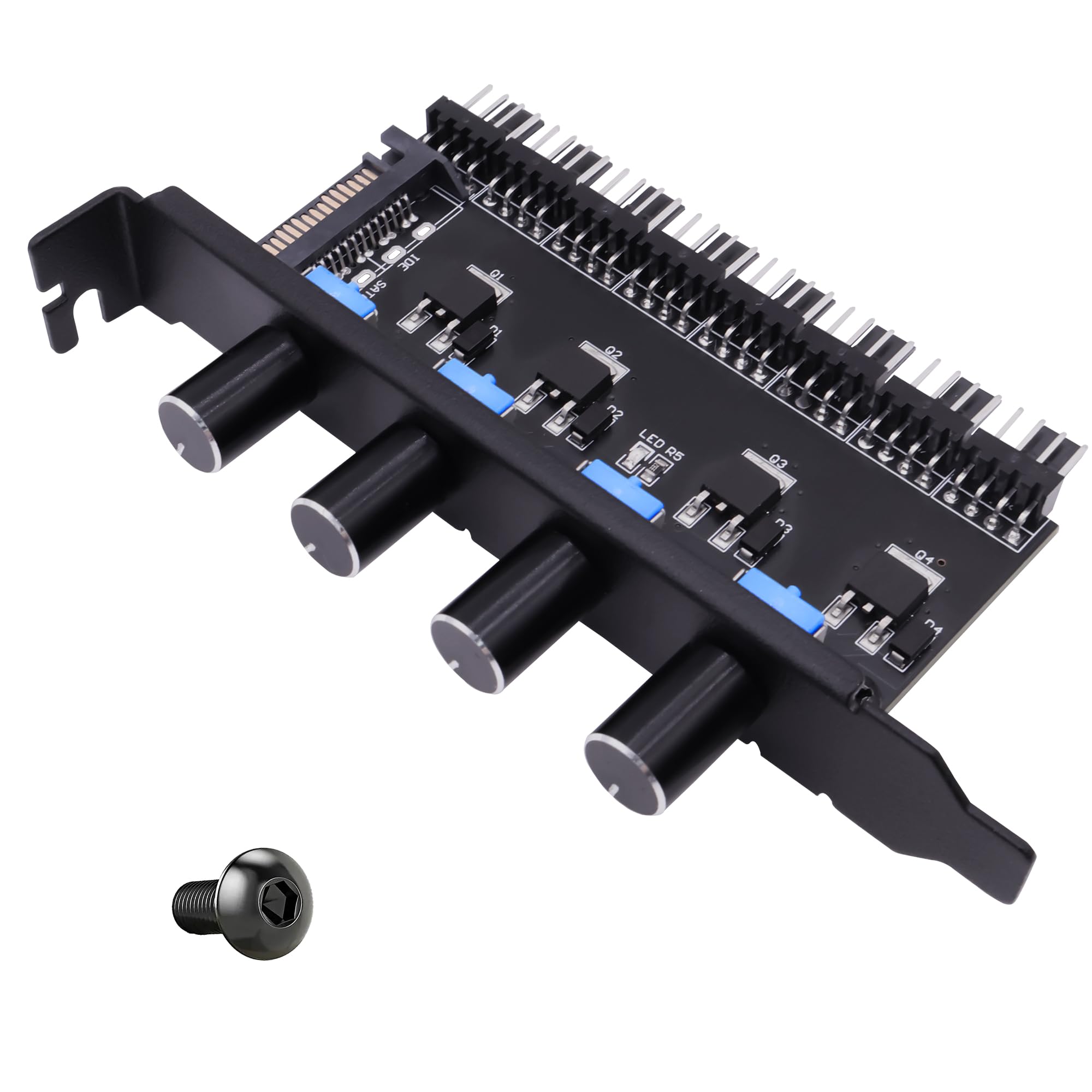 Hub de ventilador de chasis PWM de 3 pines, 4 pines, controlador de velocidad del ventilador de refrigeración, 8 canales, concentrador de ventilador de PC, 15 pines, alimentado por SATA, para
