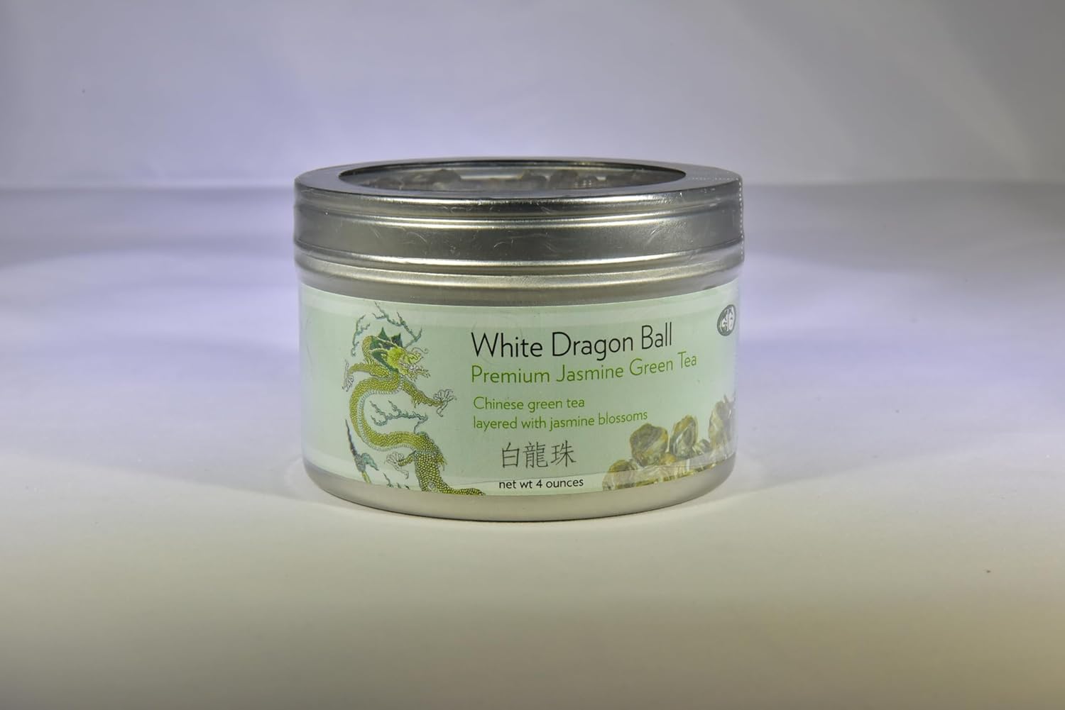 White Dragon Ball Premium Jasmine Green Tea - Loose Leaf (4 Ounce Tin)