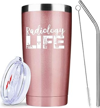 20oz Rose Gold Radiology Life X-Ray Tech Stainless Steel Tumbler with Lid