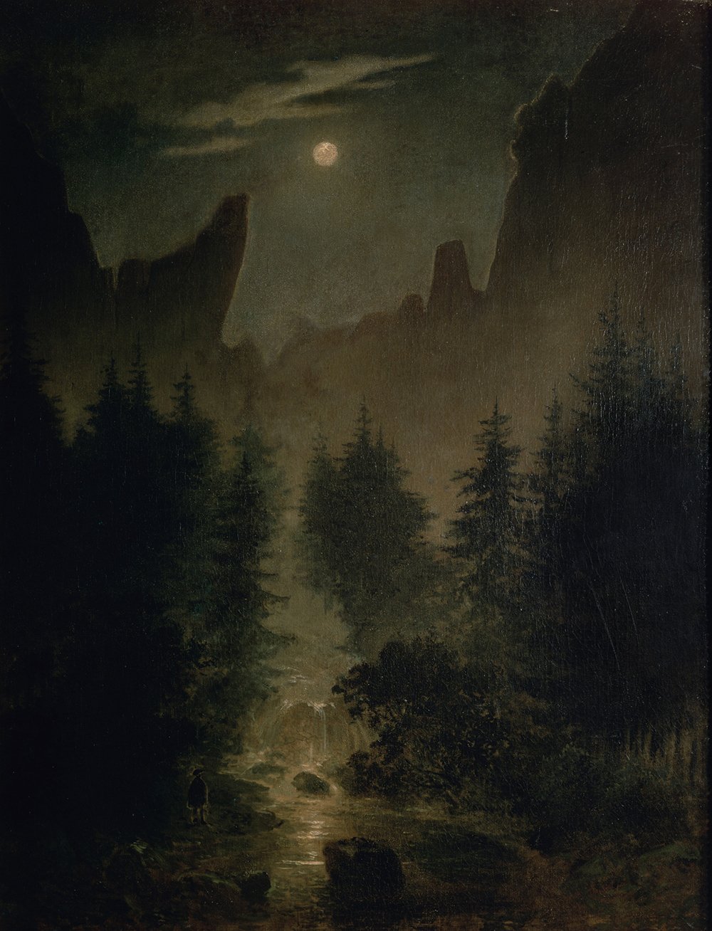 Uttewalder Grund de Caspar David Friedrich grand tableau satiné pour salon