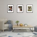kennethan 12x16 Picture Frame Rustic Brown 3 Pcs in 1 set 12x16 Frame can Display 8.5x11 inch Picture with Mat or 12x16 inch Picture Without Mat on the Wall