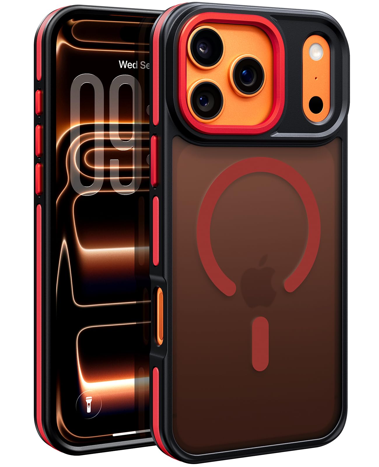 BENTOBEN Magnetic for iPhone 17 Pro Max Case 2025 [Compatible with Magsafe] [Military-Grade Protection] Matte Women Men Colorful Anti-Slip Shockproof Bumper Phone Cases for 17 Pro Max 6.9", Red/Black