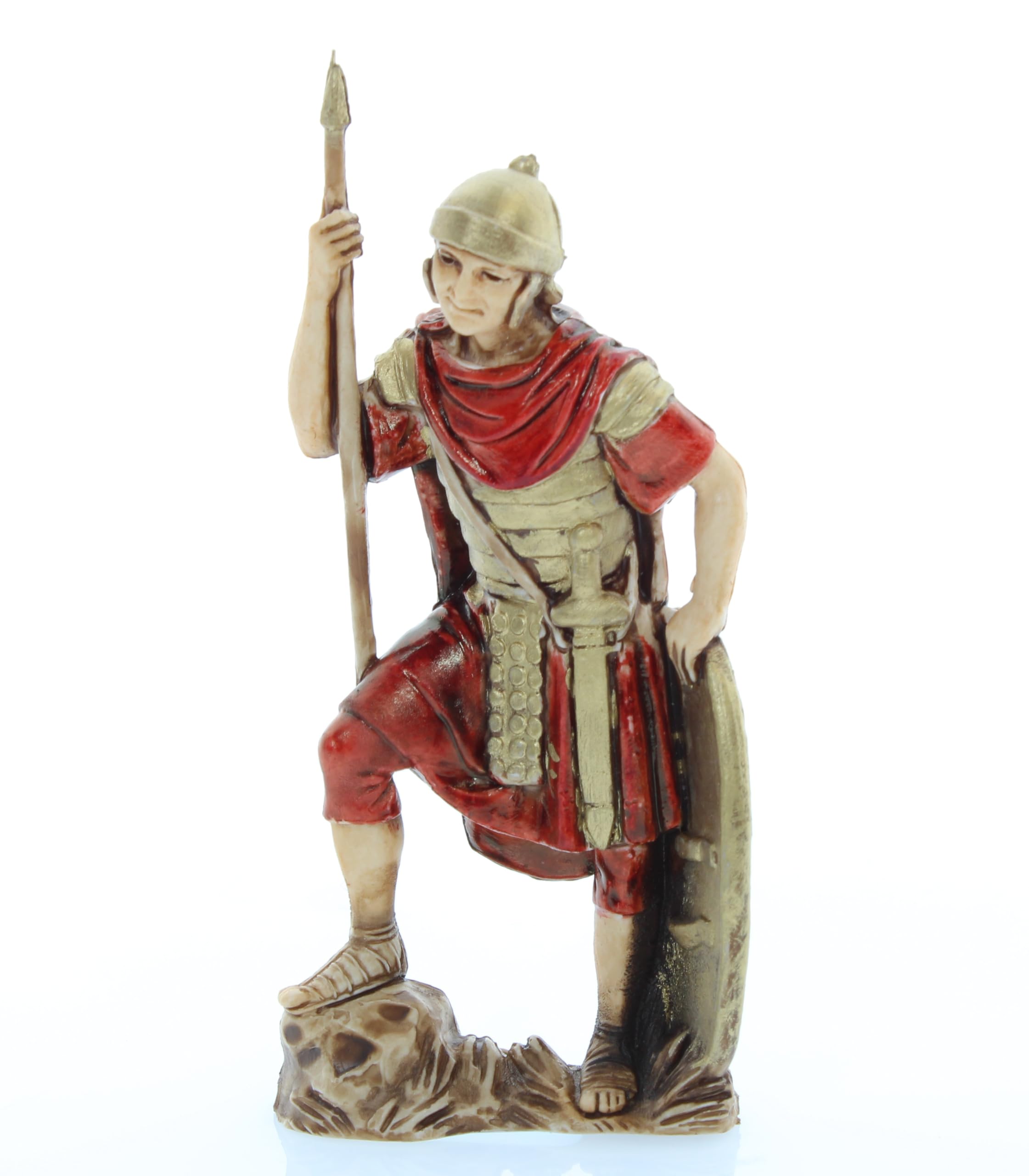 Figuras De Belén: Rey Herodes Con 2 Soldados Romanos - Serie Moranduzzo Landi, 6 Cm De Altura, Para Decoración Navideña