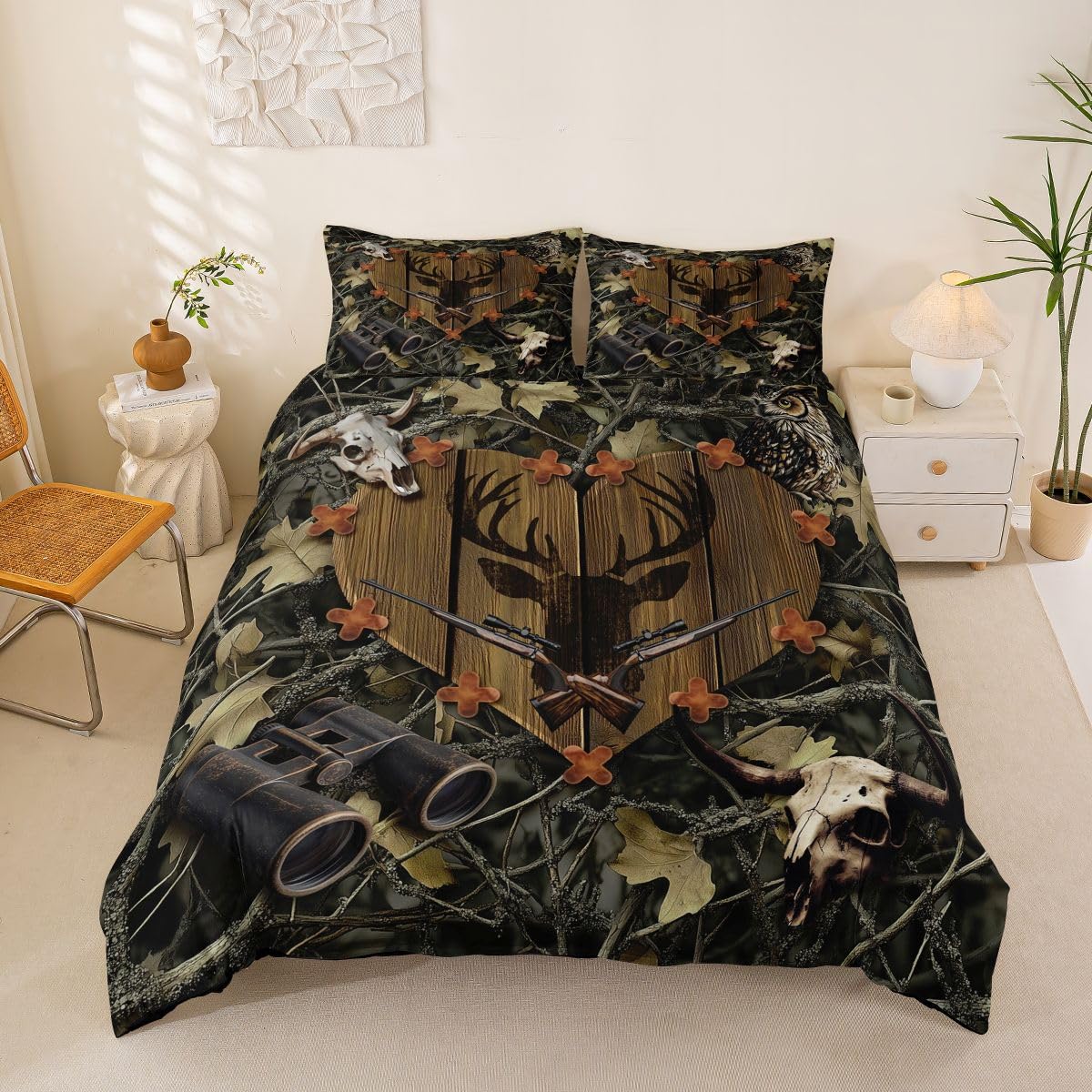 Parure de lit microfibre cerf pour une ambiance cabane de forêt