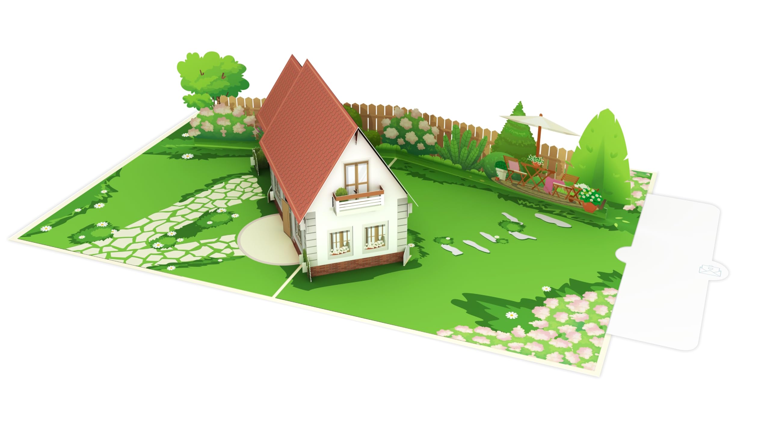 Carte Pop-up 3D "Jardin" - Carte Cadeau Faite à Main, 20x15 Cm, Avec Enveloppe - Pour Anniversaire, Fête Des Mères, Jardinier - 9