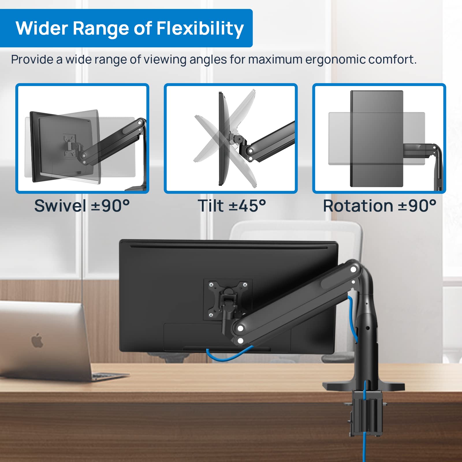 Braccio Monitor WORLDLIFT - Supporto Meccanico A Molla Per Schermi 17-49" Fino A 20kg