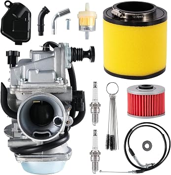 FourTrax 300 Carburetor for Honda TRX300 TRX350 Carb,Rancher 350,Foreman 400 450 with Air and Oil Filter,Cleaning Brush