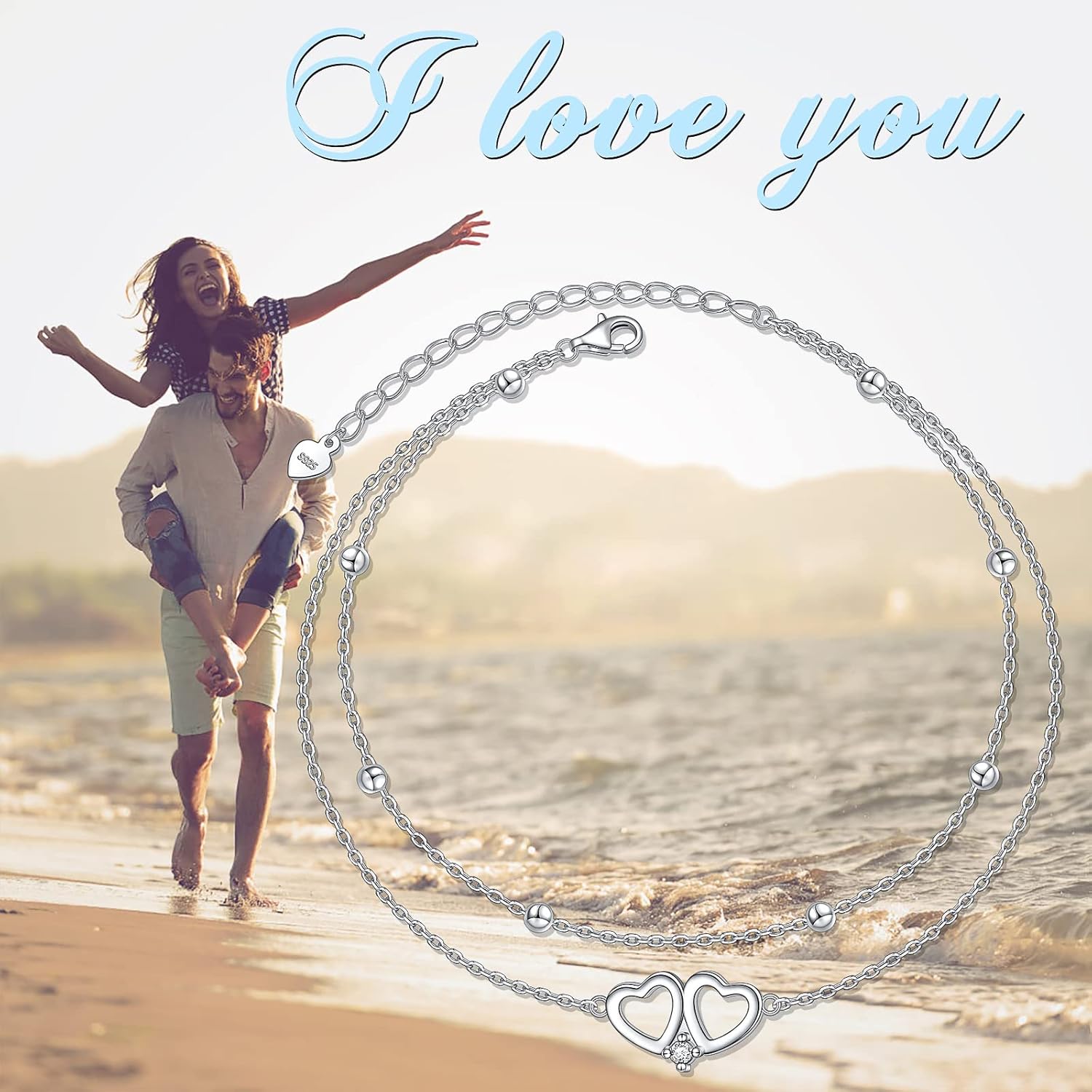 DAOCHONG Anklet for Women S925 Sterling Silver Adjustable Foot Heart Lotus Infinity Moon Srars Flower Pearl Multilayer Layered Ankle Bracelet Beach Jewelry - Image 5