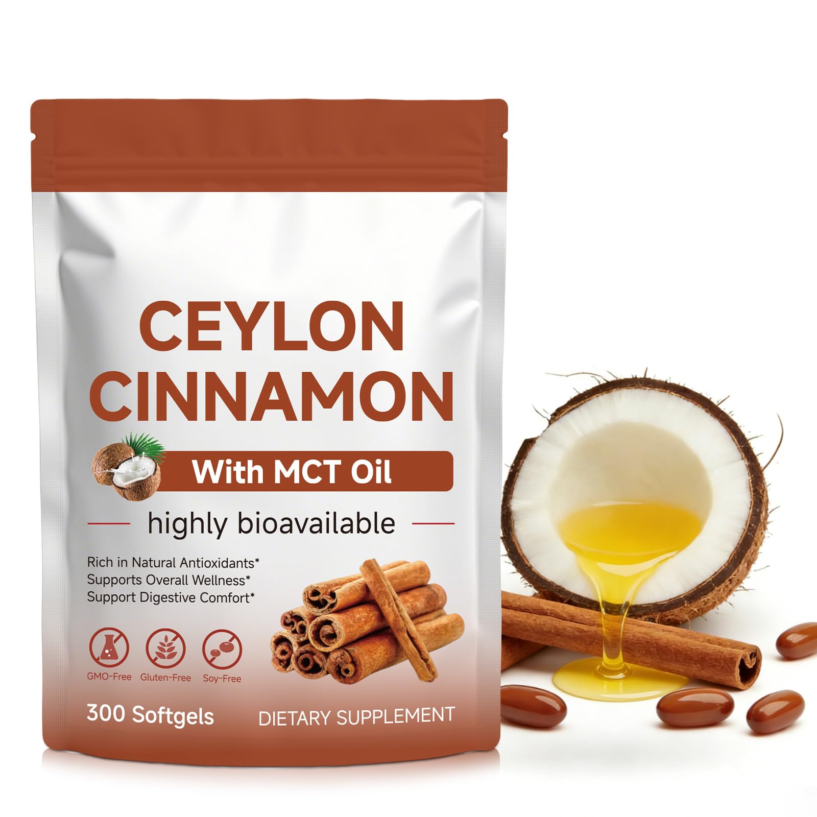 Ceylon Cinnamon with MCT Oil - 300 Softgels