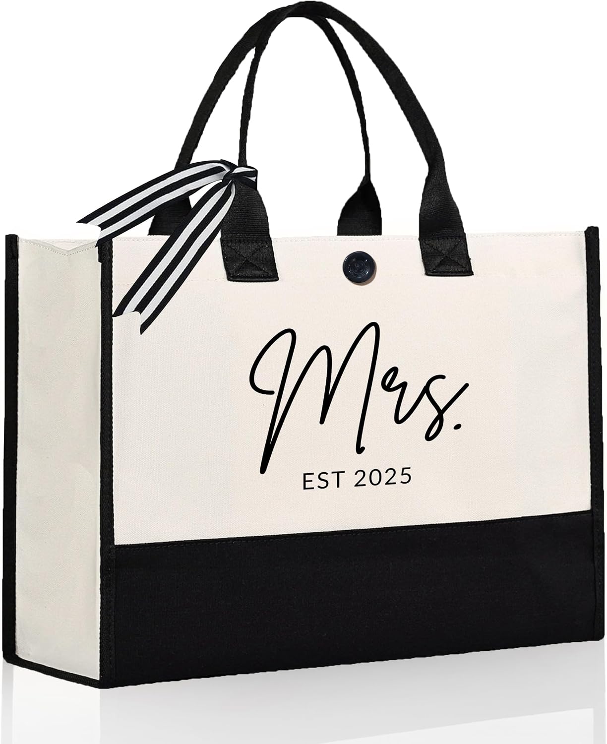 Afterprints Mrs Canvas Tote Bag Est. 2025, Bride Gifts for Bridal Shower