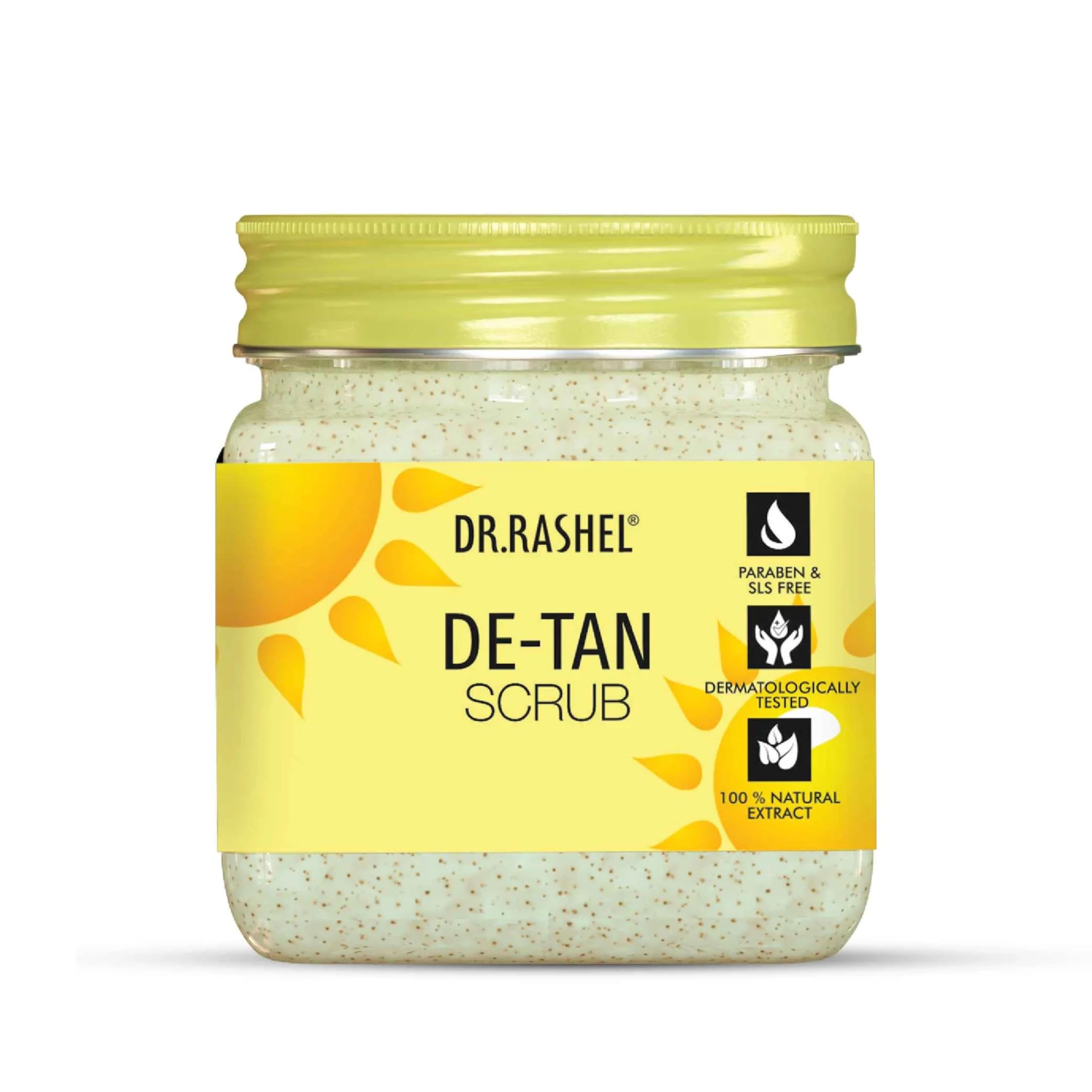 DR.RASHEL De-Tan Scrub For Face & Body (380 Ml) | Revitalizing Tan Removal || Cleanser,Dead Skin|| Blackhead Remover For Deep Exfoliation Scrub