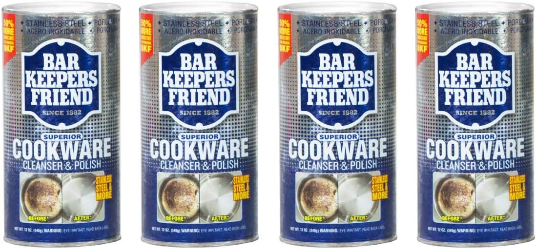 Bar Keepers Friend Cookware Cleanser, 12-Ounce (Pack Of 4)