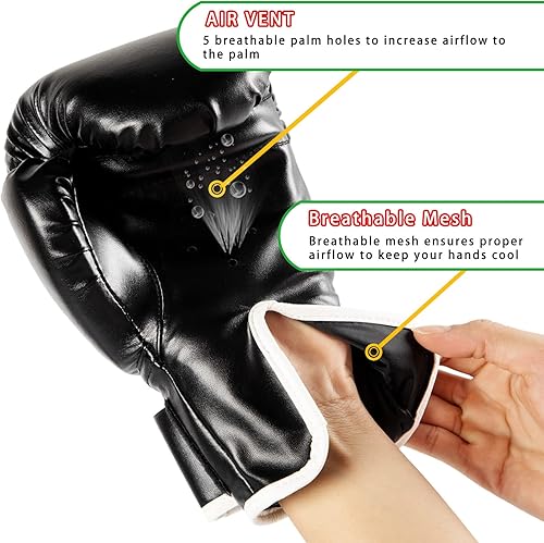Miniatura 3 de PIKZH Guantes de boxeo para niños, guantes de boxeo para niños de 5 a 13 años, guantes de entrenamiento de boxeo para saco de boxeo, kickboxing,